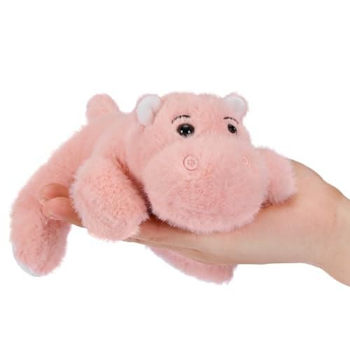 PEACH CAT Hippo Stuffed Animal Cute Hippopotamus Plushies Small Plush Toys Gifts for Kids Pink