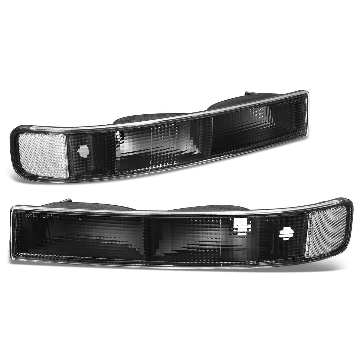 DNA MOTORING BLCEGS03BKCL1 Pair of OE Style Front Bumper ParkingTurn Signal Lights Compatible with 0314 Express Savana 15000323 Express Savana 2500 3500 BlackClear