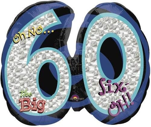 Wanna Party Foil 60Th Birthday Balloon,Blue,1 Count