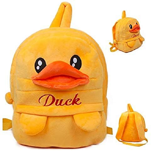 blue tree School Bag for Cute Kids for (1-6 Years), Preschool Soft Plush Duck Bag for Toddlers, Embroidery Designs Travel Animal Cartoon Backpack for Baby Boys and Girls