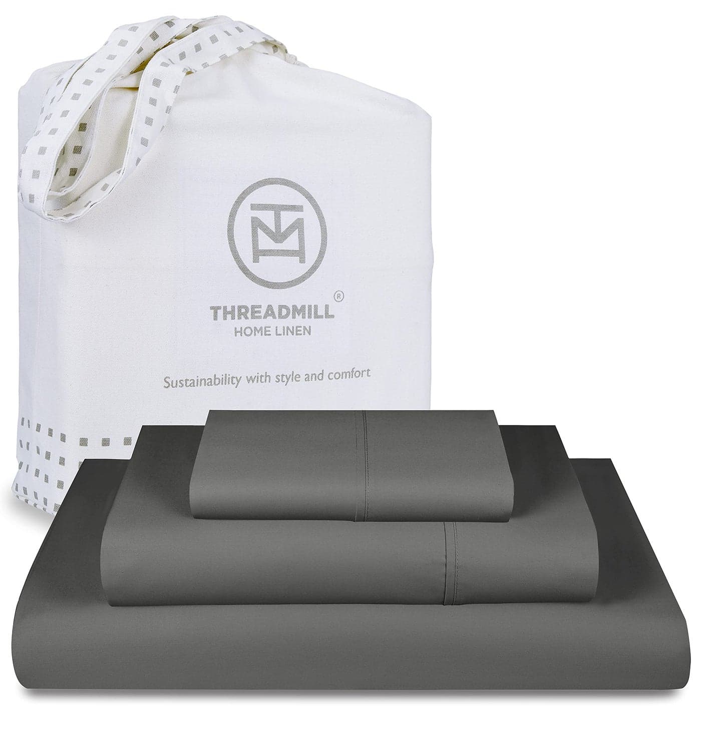 Threadmill Luxury 800 Thread Count 100 Cotton Sheets Dark Grey Sateen Weave Twin Size BedSheets Better Than Egyptian Cotton3 Pc Solid Soft Bedding Set Fits 15 Deep Pocket