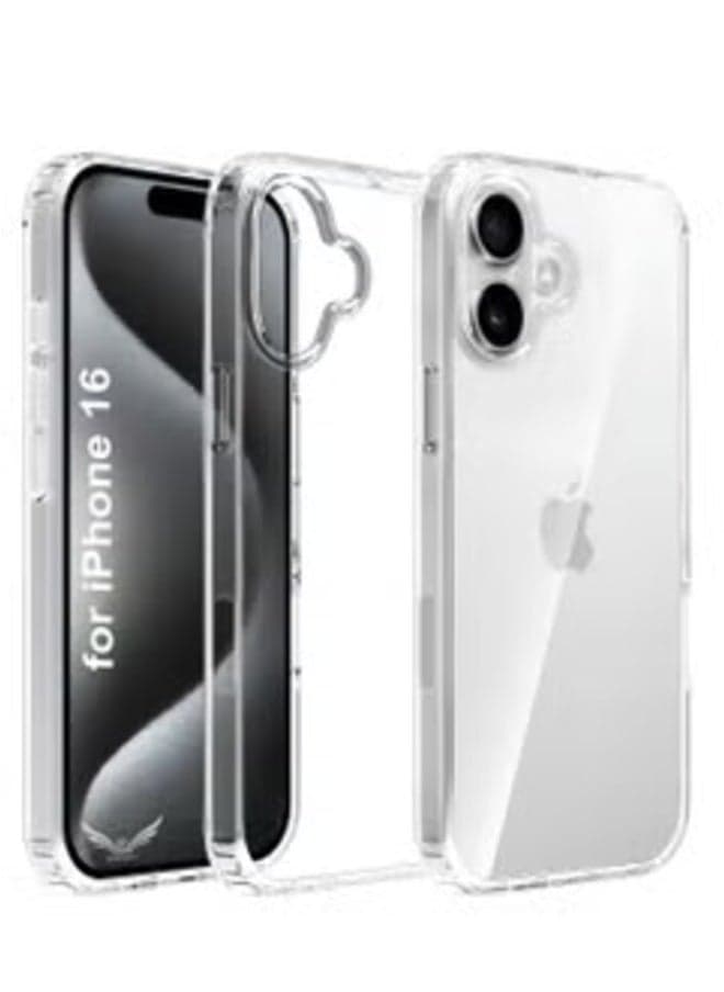 Crystal Clear TPU iPhone 16 Plus Case – 6.7 Inch Slim Thin Shockproof Anti-Scratch Protective Cover