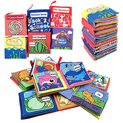 Soft Cloth Books for Baby Toddler and Infant Lets Learn Together Educational Toy for Boy Girl Shower Gift for Baby Pack of 6