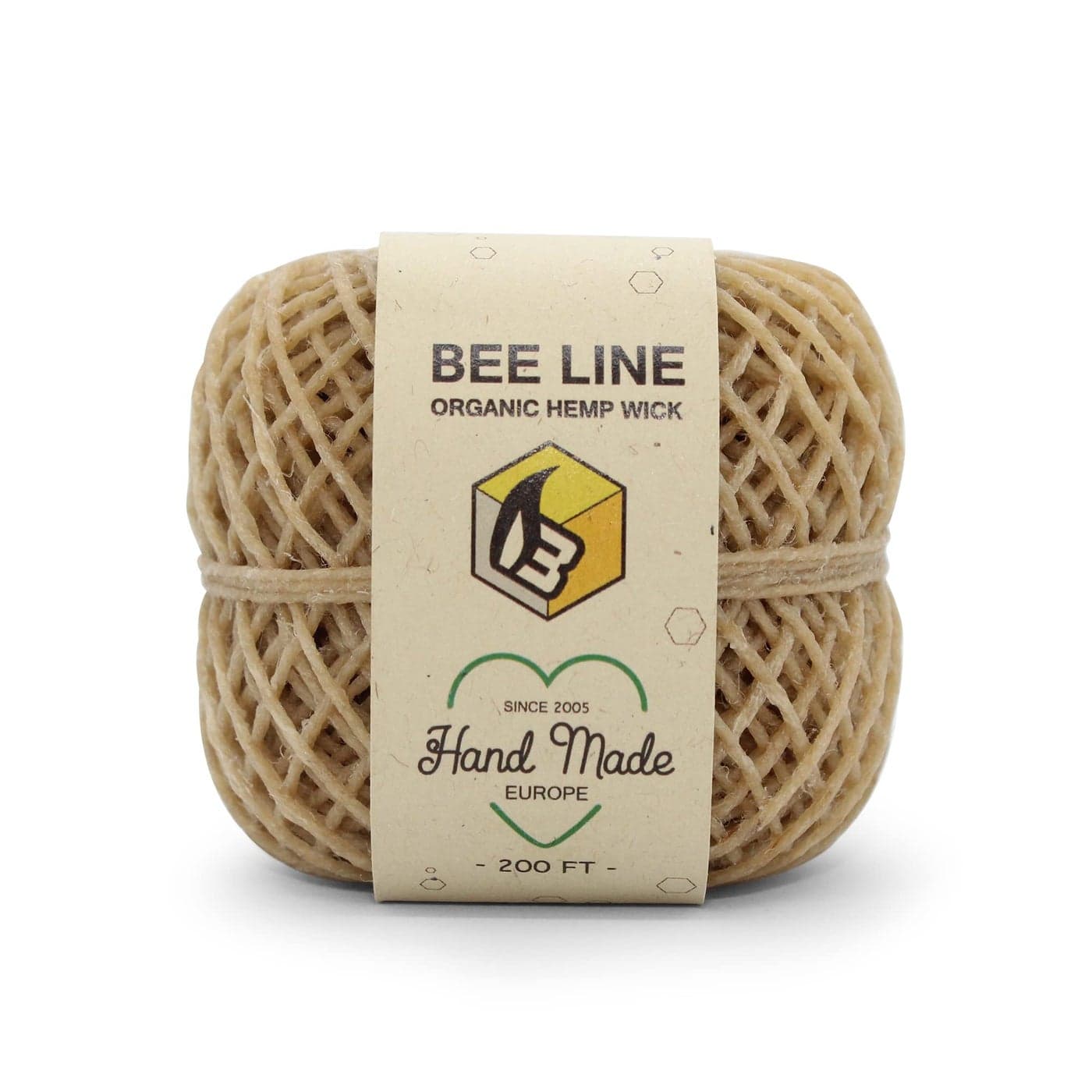 Beeline X Hemplights 100 Organic Hemp Wick 200 FT Standard Size Unbleached Unrefined Non Toxic Made in Europe
