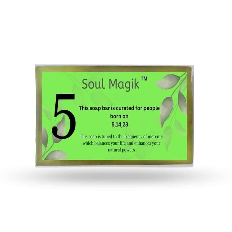 Soul Magik Numerology Soap 5 100g Spiritual Soap for Birth Dates 5 14 23 Adaptability Change Personal Freedom Pack of 1