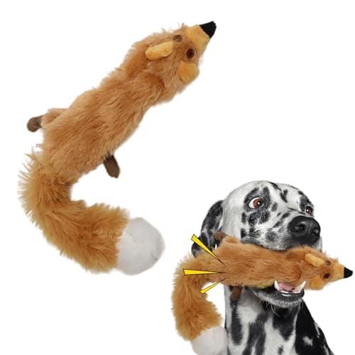SPOT Skinneeez Fox 23-Inch Stuffing-Free Plush Dog Toy – Realistic Design with 2 Squeakers – Durable, Soft Polyester for Medium & Large Dogs – Tug, Fetch & Shake Play – for Moderate Chewers