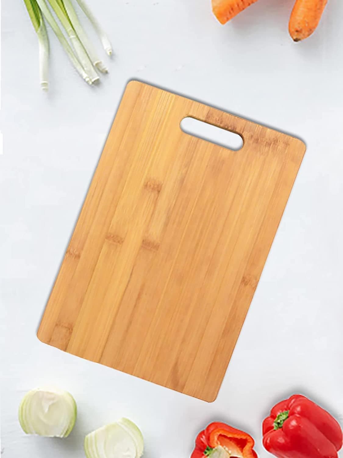 FRESHOME Bamboo Wood Cutting Board for Kitchen – X-Large 36x26cm Chopping Board for Vegetables & Fruits | BPA-Free, Eco-Friendly, Knife Friendly, Anti-Microbial – BCH-XLarge