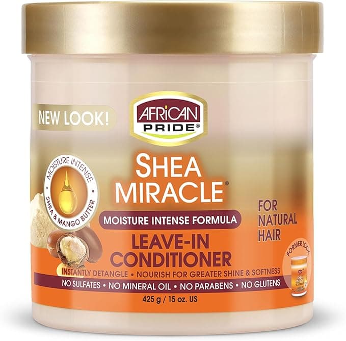 3x African Pride Shea Butter Miracle Leave in Conditioner 425g 1275kg