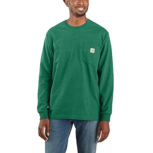 Carhartt Mens Loose Fit Heavyweight Long-Sleeve Pocket Work Utility T-Shirt, North Woods Heather, XX-Large Tall US