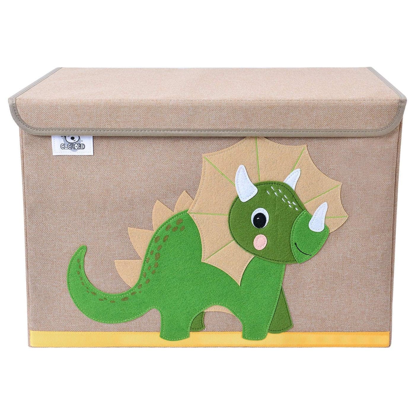 CLCROBD Foldable Kids Large Toy Chest with FlipTop Lid Collapsible Fabric Animal Toy Storage OrganizerBinBoxBasketTrunk for Toddler Children and Baby Nursery Triceratops