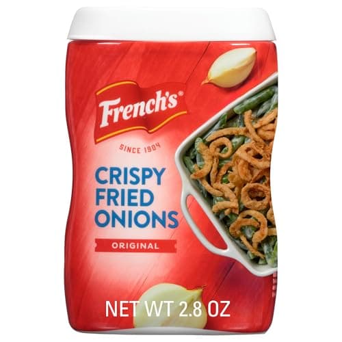 Frenchs Crispy Fried Onions Original Made with Real Onions No Artificial Flavors Sprinkle on Salads Potatoes Chicken Burgers Green Bean Casserole 28 oz