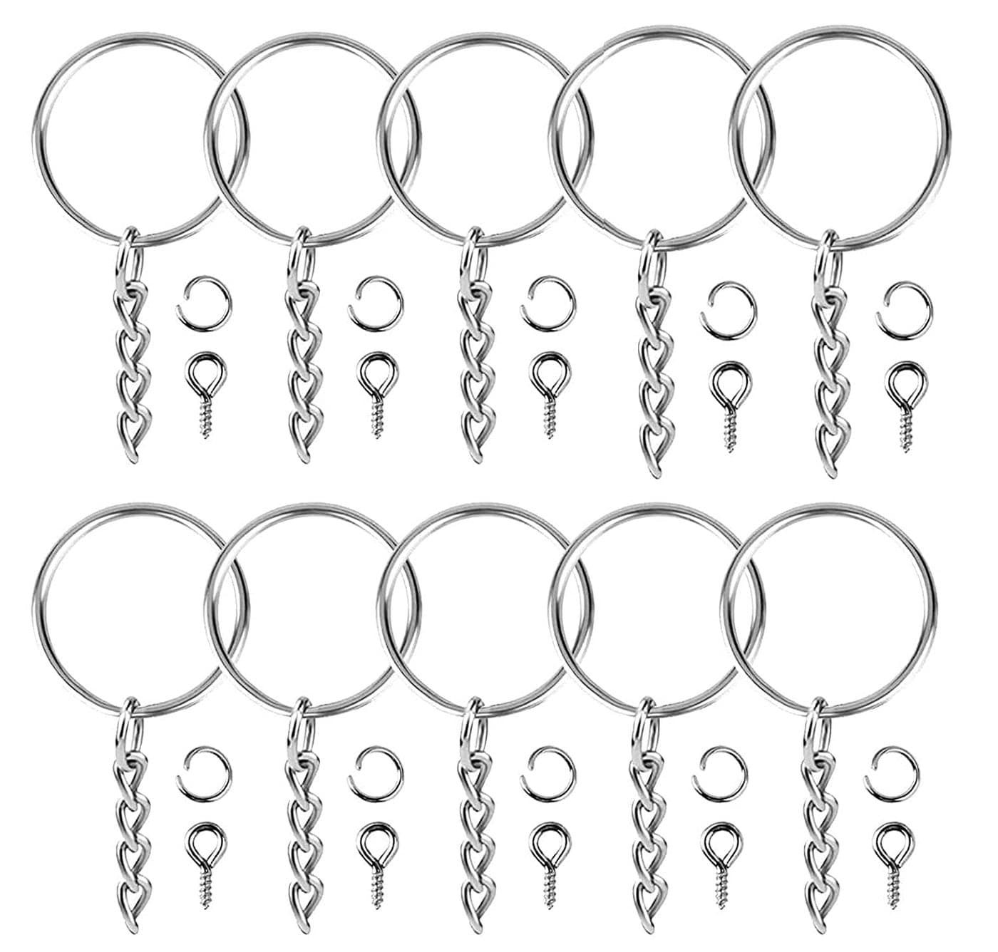 DIY Crafts Pack Of 60 Pcs, Keychain Rings, Pack Of 60 Pcs, Keychain Rings Keychain Rings Keychain Rings with Chain an (Pack Of 60 Pcs, Keychain Rings)