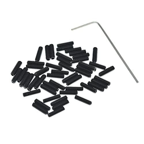 KAISH 50x US 440 x 38 Black Guitar Bridge Saddle Height Adjustment Screws for StratocasterTelecaster