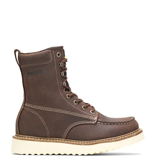 WOLVERINE mens Loader 8" Steel Toe Wedge Work Boot, Brown, 9 X-Wide US