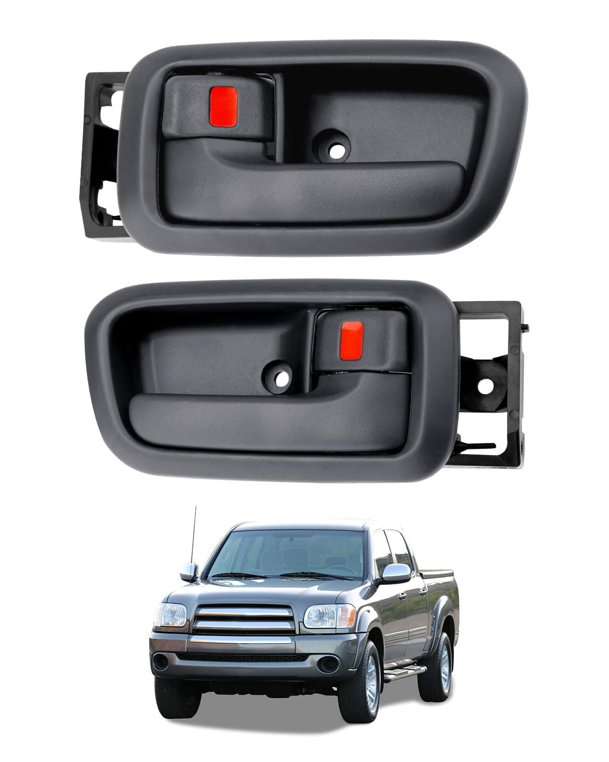 Gledewen Interior Door Handles WBezel Pair Compatible with 20002006 Toyota Tundra Dark Gray Front Left Driver Right Passenger 692050C010B1692060C010B1 Inside Handle Door Part