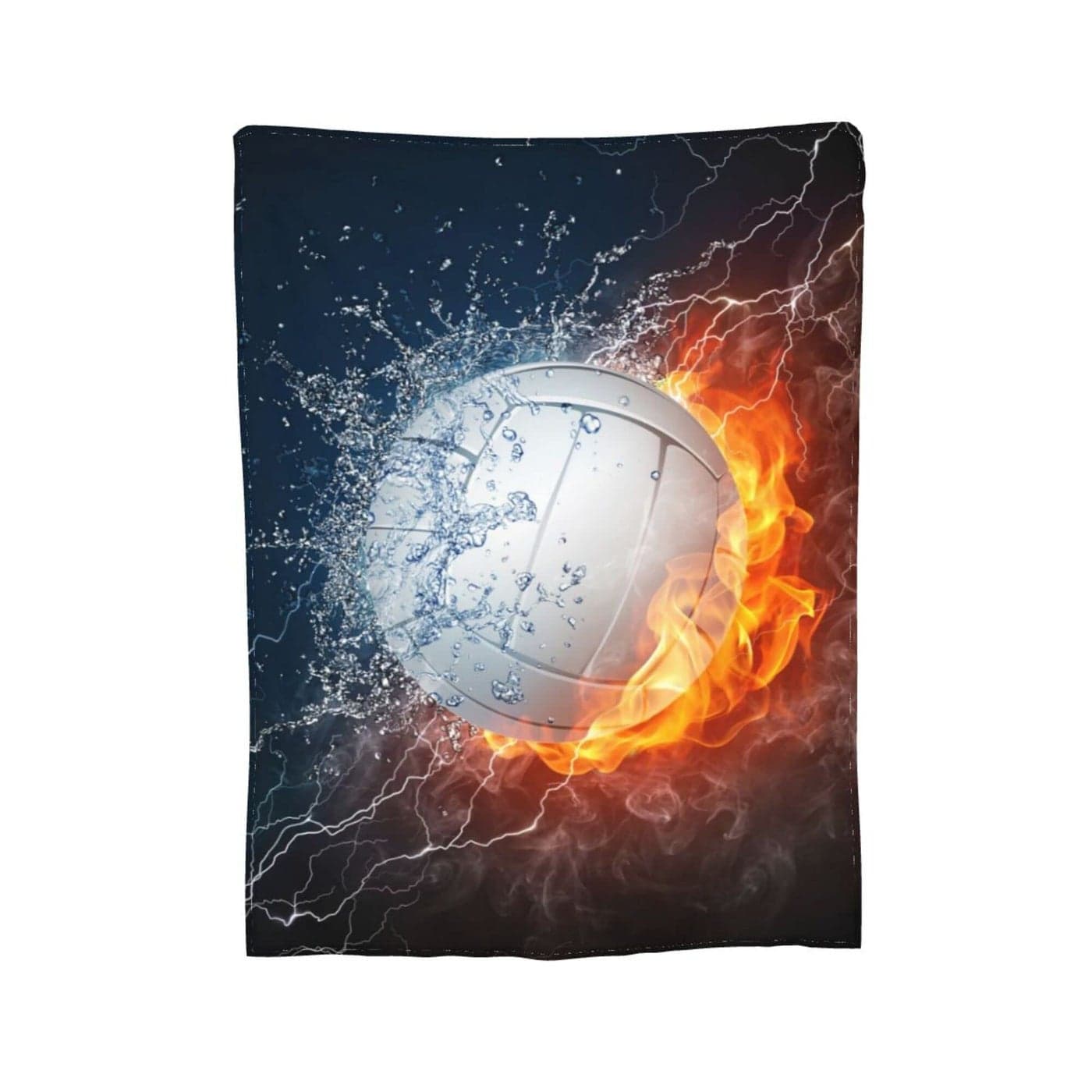 Volleyball Ball in Fire Throw Blanket Fun Super Soft Warm Bed Blankets for Couch Bedroom Sofa Office Car All Season Cozy Flannel Plush Blanket for Girls Boys Adults 60X50