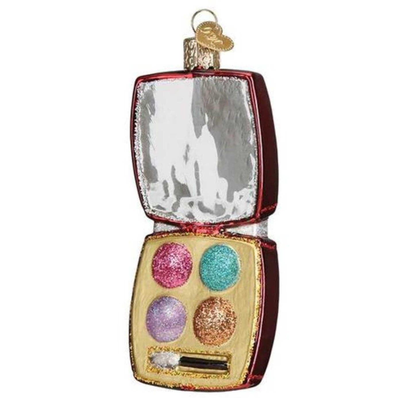 Old World Christmas Makeup Palette Glass Blown Ornament for Christmas Tree Handcrafted Holiday Decoration Beauty Collection