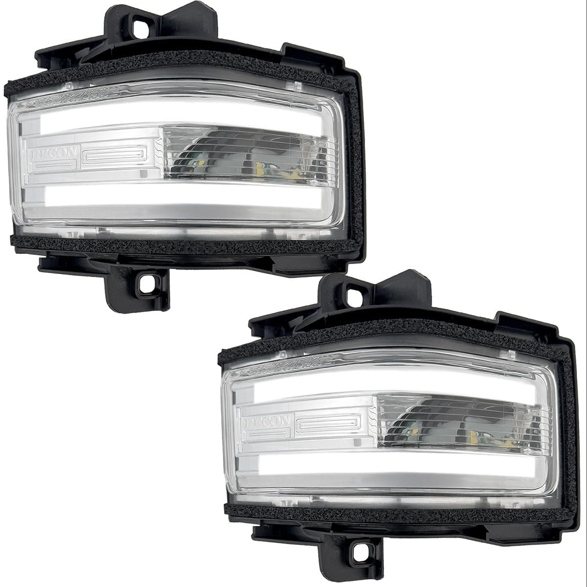 RECON Fits 1725 Ford Super Duty F250 F350 F450 Side Mirror Lenses Lights 2Piece Set wWhite LED Running Lights Amber Blinking Turn Signals White Spot Lights