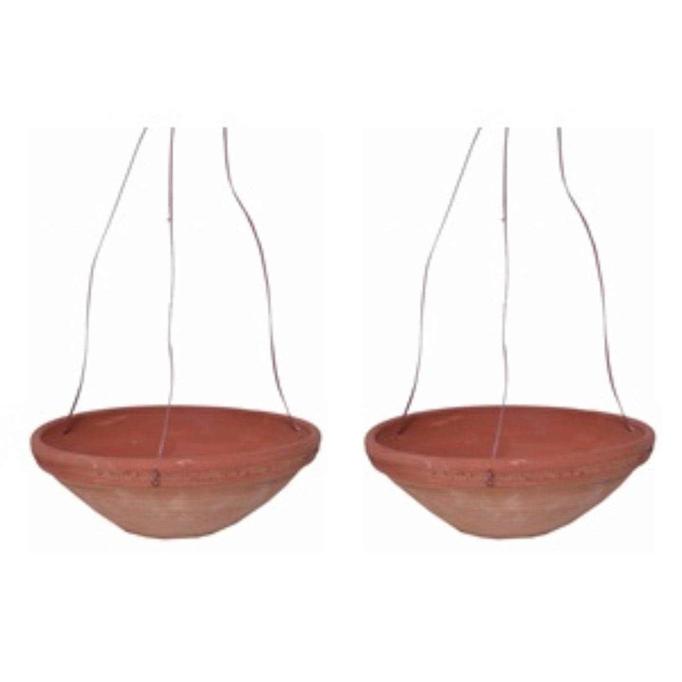 BS Natural Craft Earthen Pot Terracotta Bird Bath Parinda Earth Brown Round Shape Pack of 2 ONE Pair