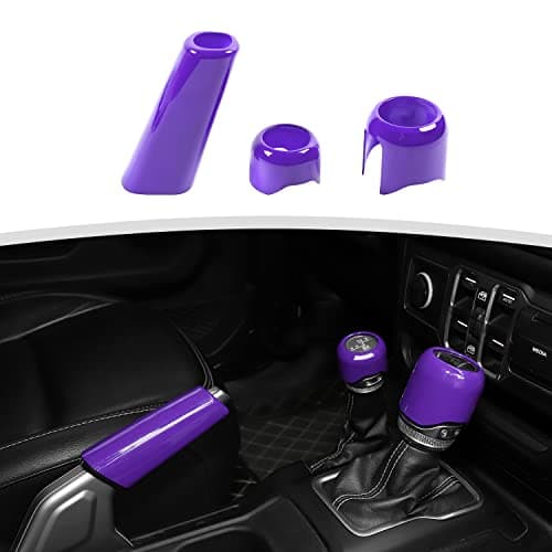RTTCZ Gear Shift Knob Cover Trim Handbrake Cover Drive Mode Shift Knob Cover Decorative Interior Accessories for Jeep Wrangler JL JLU Gladiator JT 20182022Purple