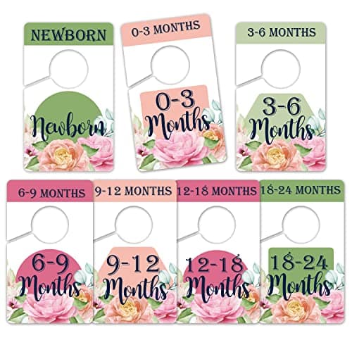 Hanger Dividers-Baby Closet Size Dividers - Baby Closet Dividers, Baby Clothing Size Age Dividers -Baby Closet Organizer For Nursery Organization, Newborn Essentials, Nursery Closet Dividers.