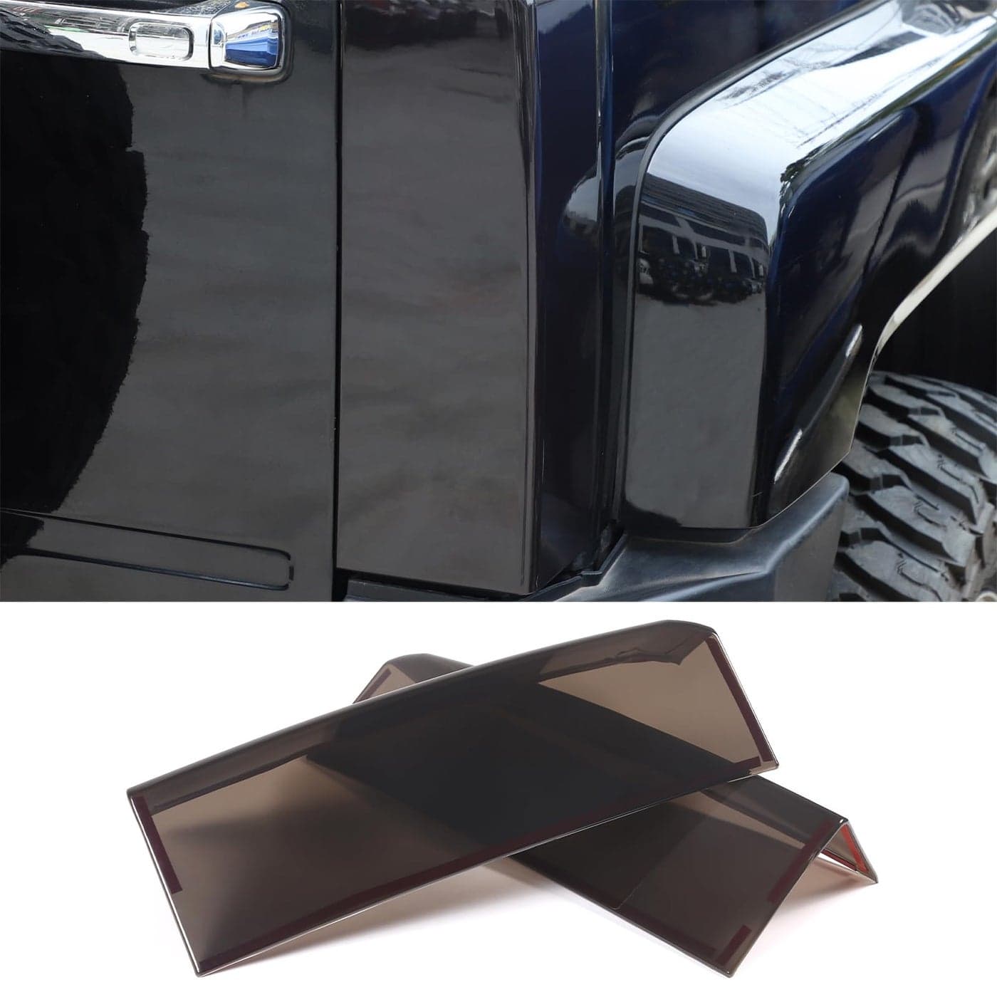 PIUGILH Rear Tail Light Guards Cover Fit for Hummer H3 20052009 Tail Light Lamp Smoked Black Cover Guard Trim Frame Decoration Transparent Gray