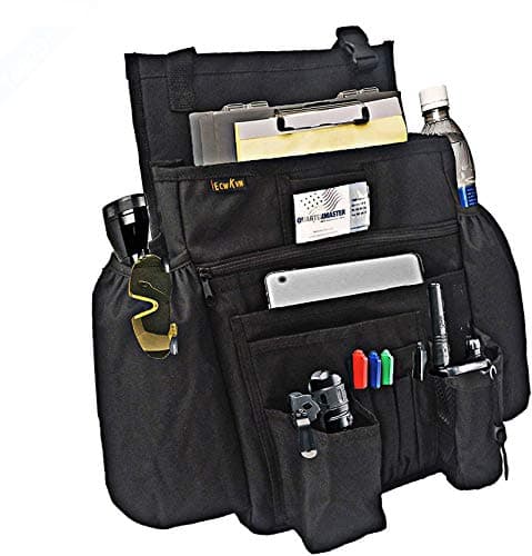 ECWKVN Car Front Seat Organizer - Car File Organizer, Passenger Seat Storage Bag Law Enforcement - Vehicle Storage with Dedicated Laptop Tablet Holder Cup Holder, Black