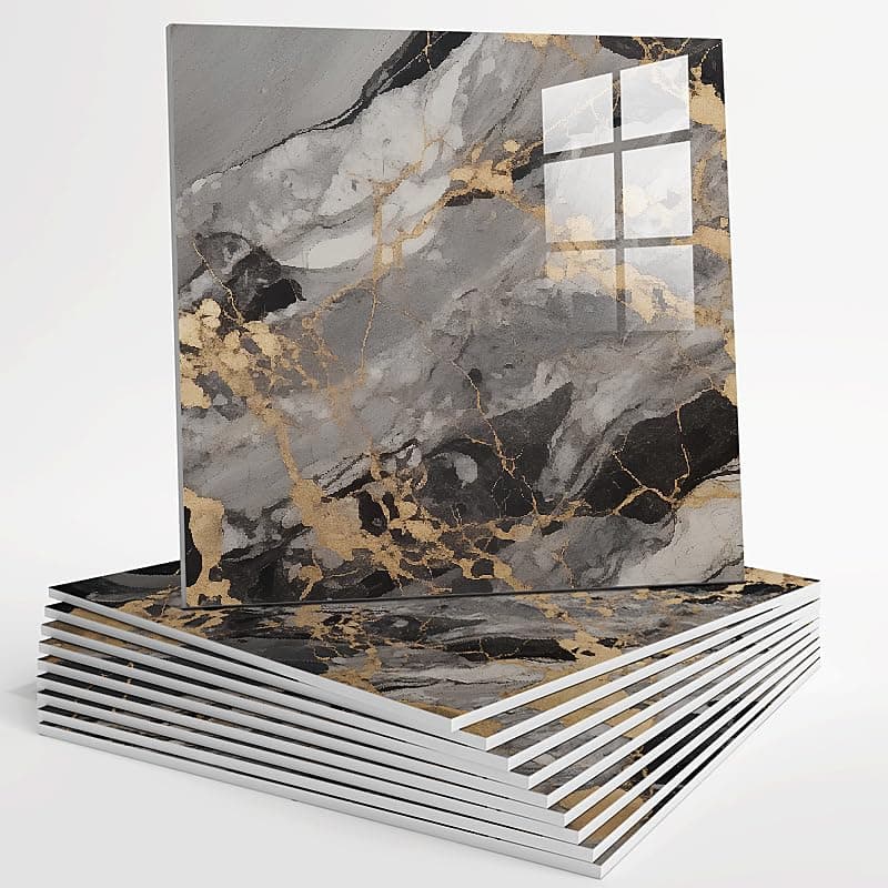 10pcs Peel and Stick Tile Shower Waterproof Marble Tiles Wall Panels 118x118 SelfAdhesive Backsplash Tile PVC Wall Panels Shower Tiles for Home Bathroom Kitchen Living Room White 9