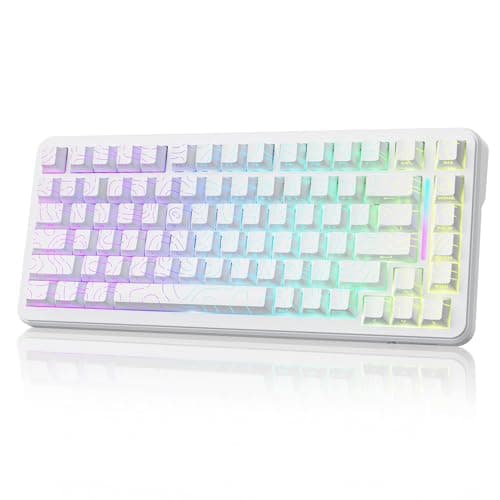 ATTACK SHARK X82PRO HE 75% Wireless Rapid Trigger Gaming Keyboard, Hall Effect Magnetic Switch Keyboard with 0.01mm RT Adjustable Actuation, 8Khz Polling Rate, Hot-Swap, RGB, for PC Gamer (White)