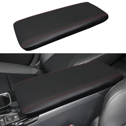 XYHGM Car Center Console Armrest Cover for Toyota Camry 2025 2026 Leather Anti-Scratch Central Arm Rest Box Lid Seat Cover Protector Cushion Saver interior Accessories(Red Stitches)