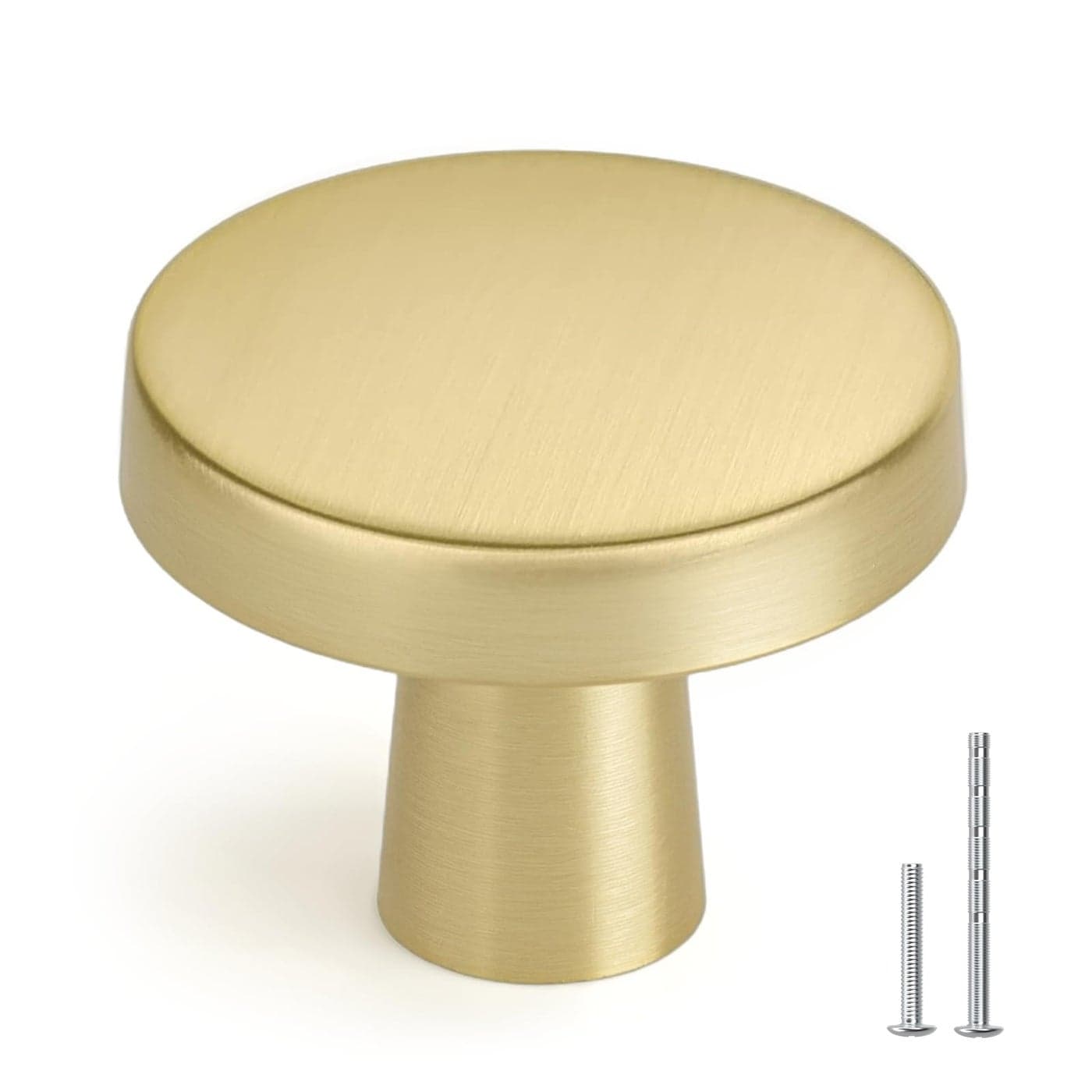 homdiy 30 Pack Gold Cabinet Knobs Round Brushed Brass Kitchen Handles Zinc Alloy Metal Hardware for Dresser Drawer Desk Cupboard