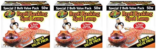 Zoo Med Reptile Basking Spot Lamp 50 Watt - 6 Bulbs Total (3 Packs with 2 per Pack)