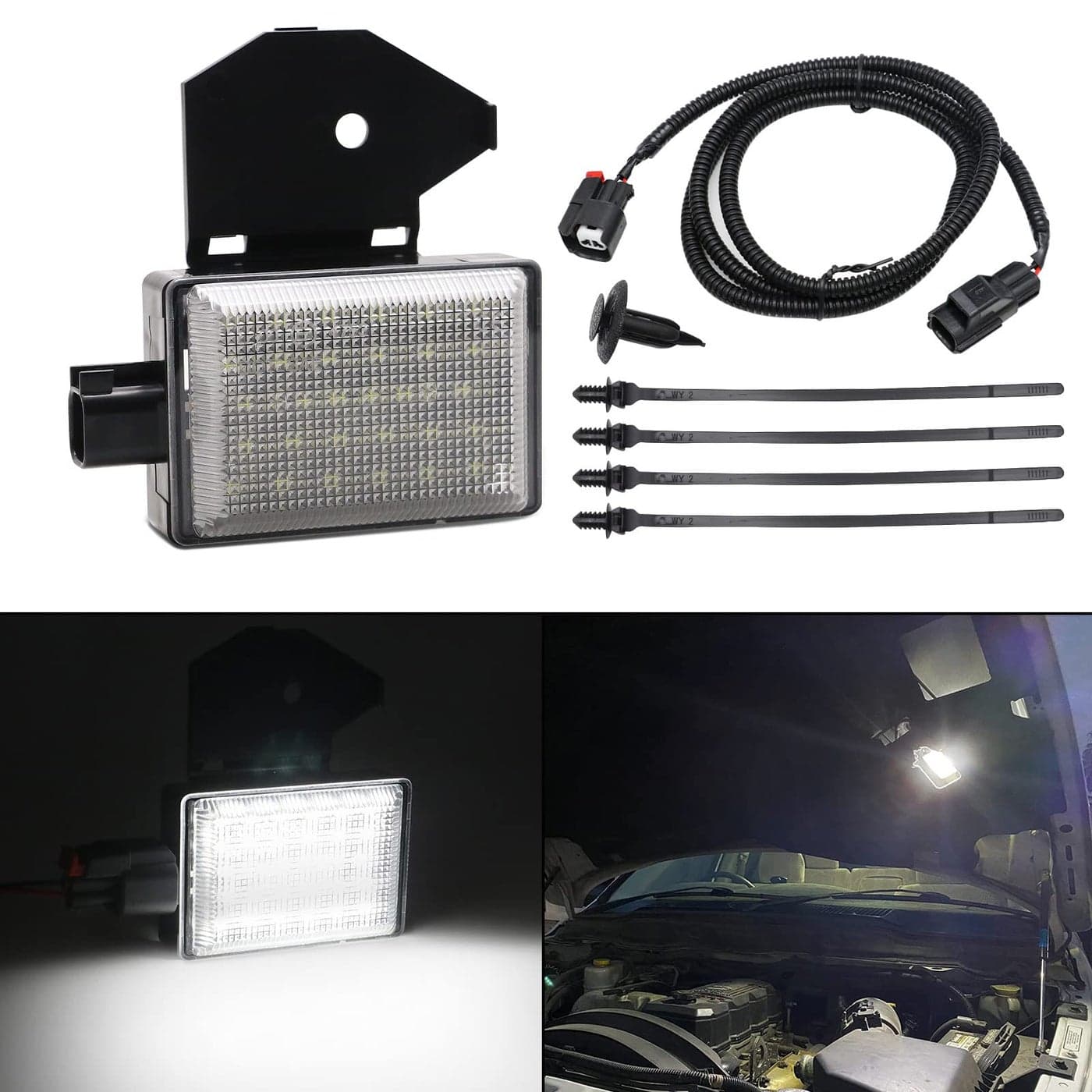 Mynoway LED Under Hood Courtesy Engine Bay Light Kit with Wire Harness Replacement for Ram 1500 2500 3500 199820174500 5500 20082017not fit 2010 Charger 20062019Chryler 300 20062010