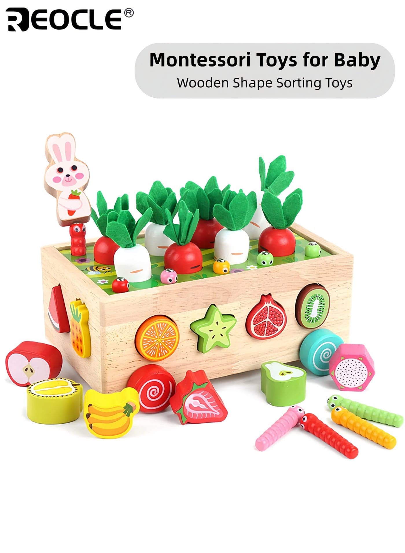 Baby's Montessori Wooden Toy with Shape Sorting and Fine Motor Skill Design Educational Learning Toy with Sensory Development for Toddlers