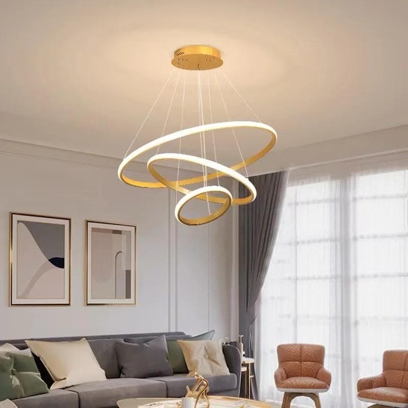 blissbells Modern Rings Gold Chandelier (3 Ring Gold Inner)