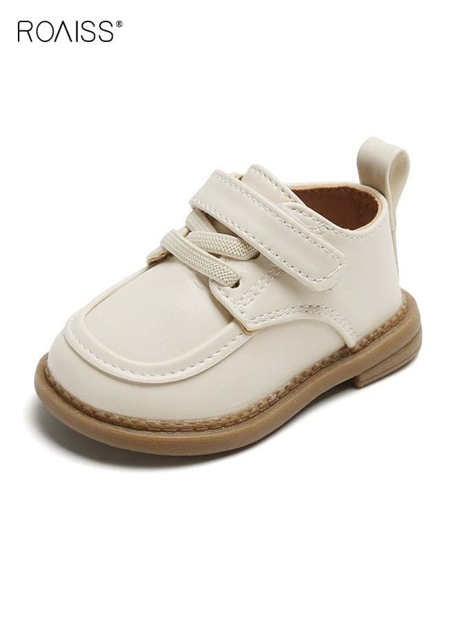 Unisex Toddler Dress Shoes with Velcro Closure, Soft Sole Non-Slip Shoes, Stylish Classic Leather Shoes for Kids, Suitable for Daily and Formal Wear