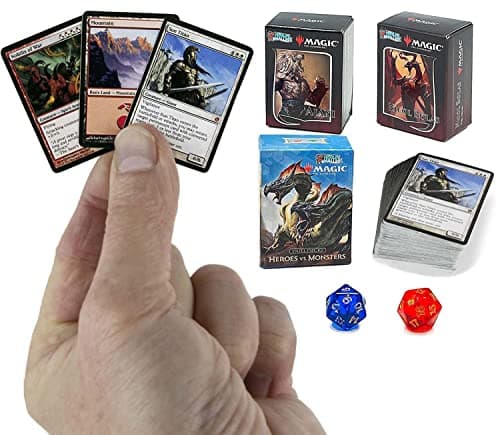 World's Smallest Magic: The Gathering Exclusive Collector Set Featuring Ajani VS. Nicol Bolas and Heroes VS. Monsters Duel Decks and Exclusive Playing Dice
