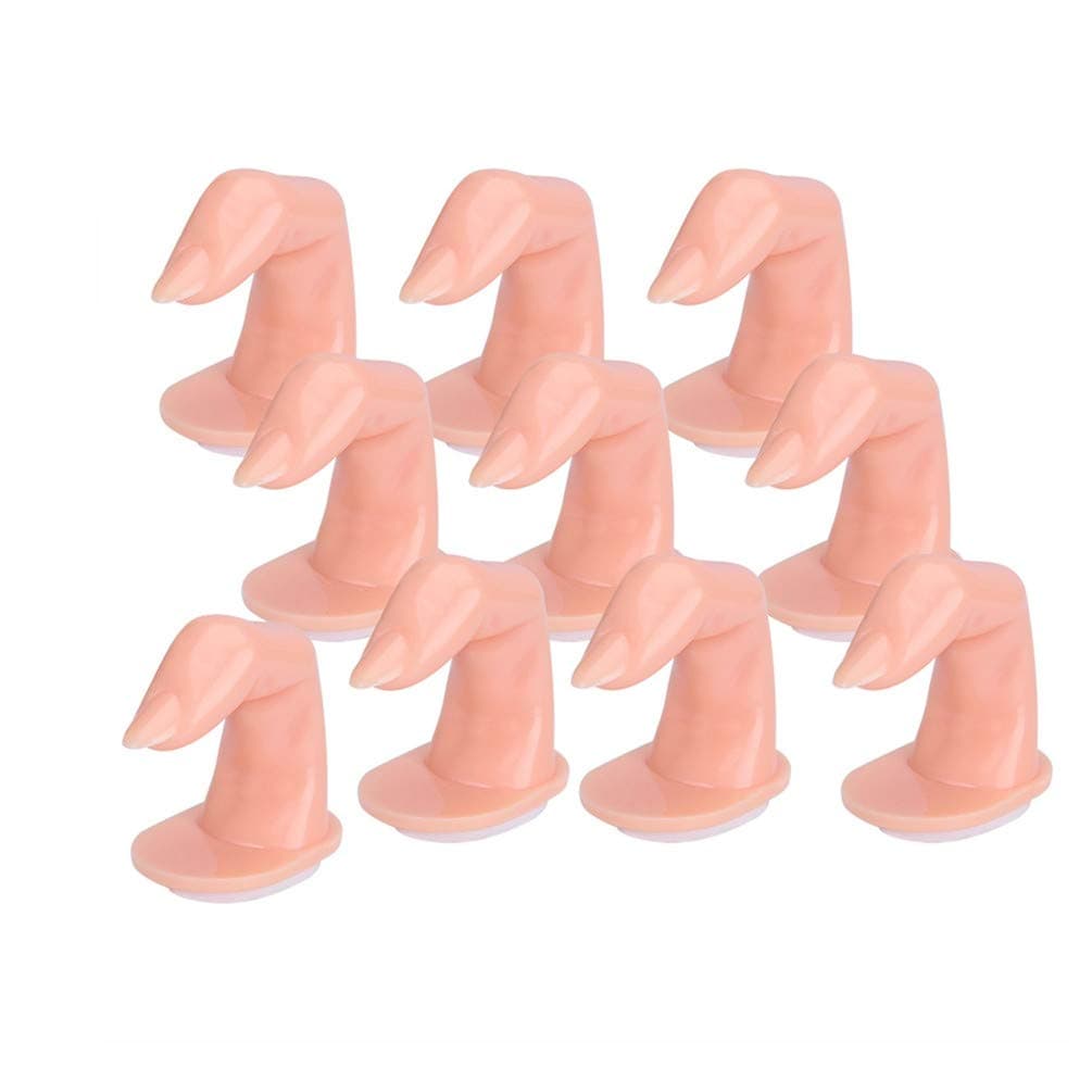 Practice Fingers for Acrylic Nails Gel Training Nail Art Practice Fingers Decoration Training Fingers Plastic Fake Fingers with Nails 10 Pack