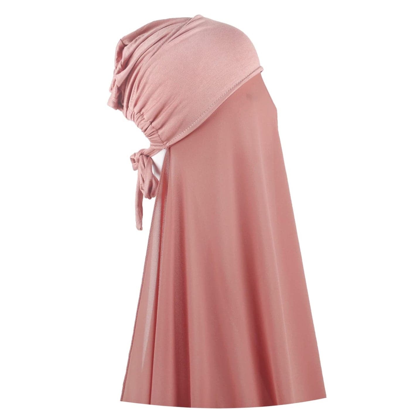 Faticinfa Instant Chiffon Hijab with Tie Back Under Cap Solid Color Soft Chiffon Scarf With Hijab Inner Caps For Muslim Women (Ash Rose)