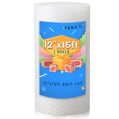 Yens 12 inch x 15 ft Bubble Cushioning Wrap for Moving Boxes Shipping Packing Supplies 1 Roll 12 X 15 feet Perforated