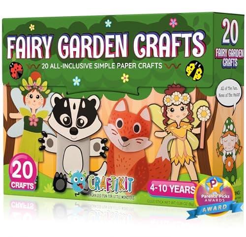 Craftikit 20 AwardWinning Fairy Garden Crafts for Kids 20 AllInclusive Fun Paper Toddler Crafts Fairy Garden Kit for Kids Ages 310