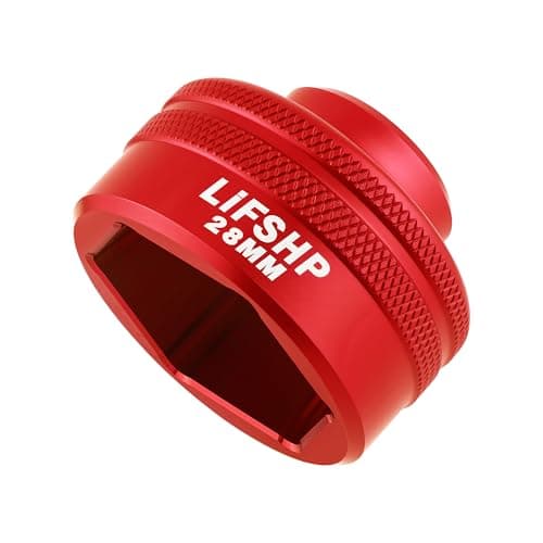 LIFSHP 28MM Oil Filter Socket 38 Drive Compatible Dodge Ram 67L Cummins Other Vehicles OilFuel Filter Removal ToolRed