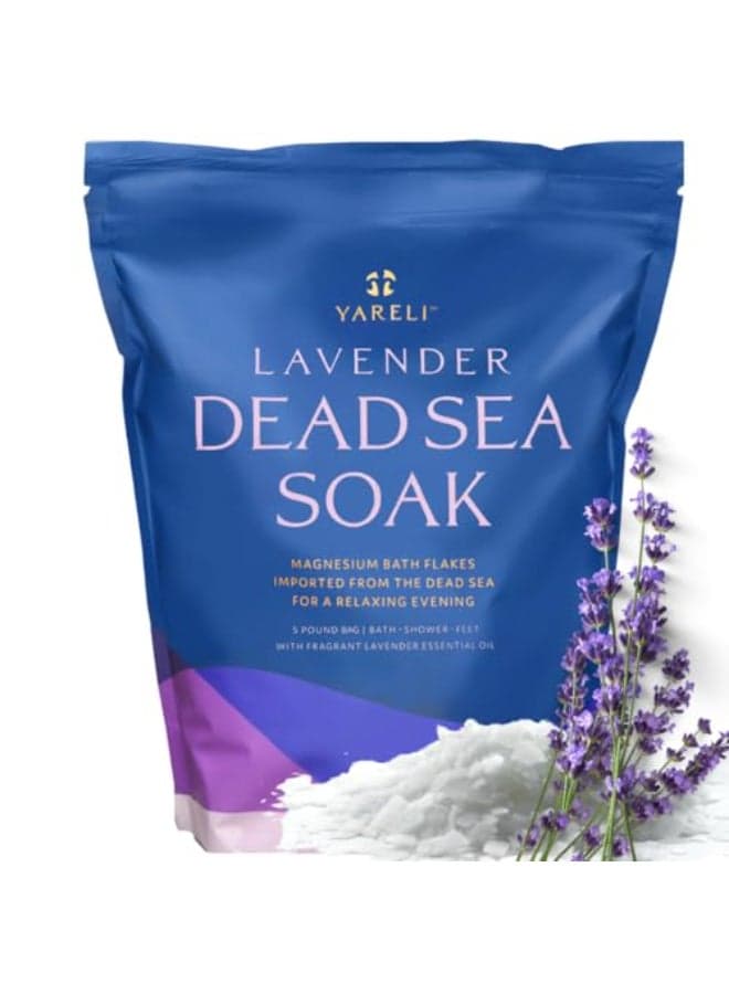 Yareli Magnesium Flakes 5lb Lavender Dead Sea Bath and Foot Soak Alternative to Epsom Salt with Over 250000mg of Magnesium Chloride Per Bag