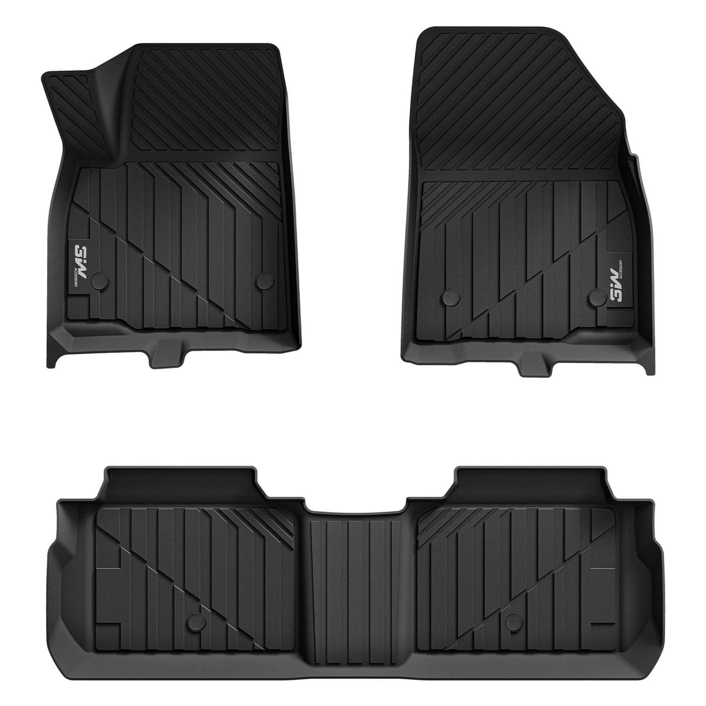 3W Cadillac XT5 Floor Mats Fit for 20162024 2025 Custom Fit Cadillac XT5 Accessories TPE All Weather Floor Liner for Cadillac XT5 1st and 2nd Row Full Set Car Liners Black