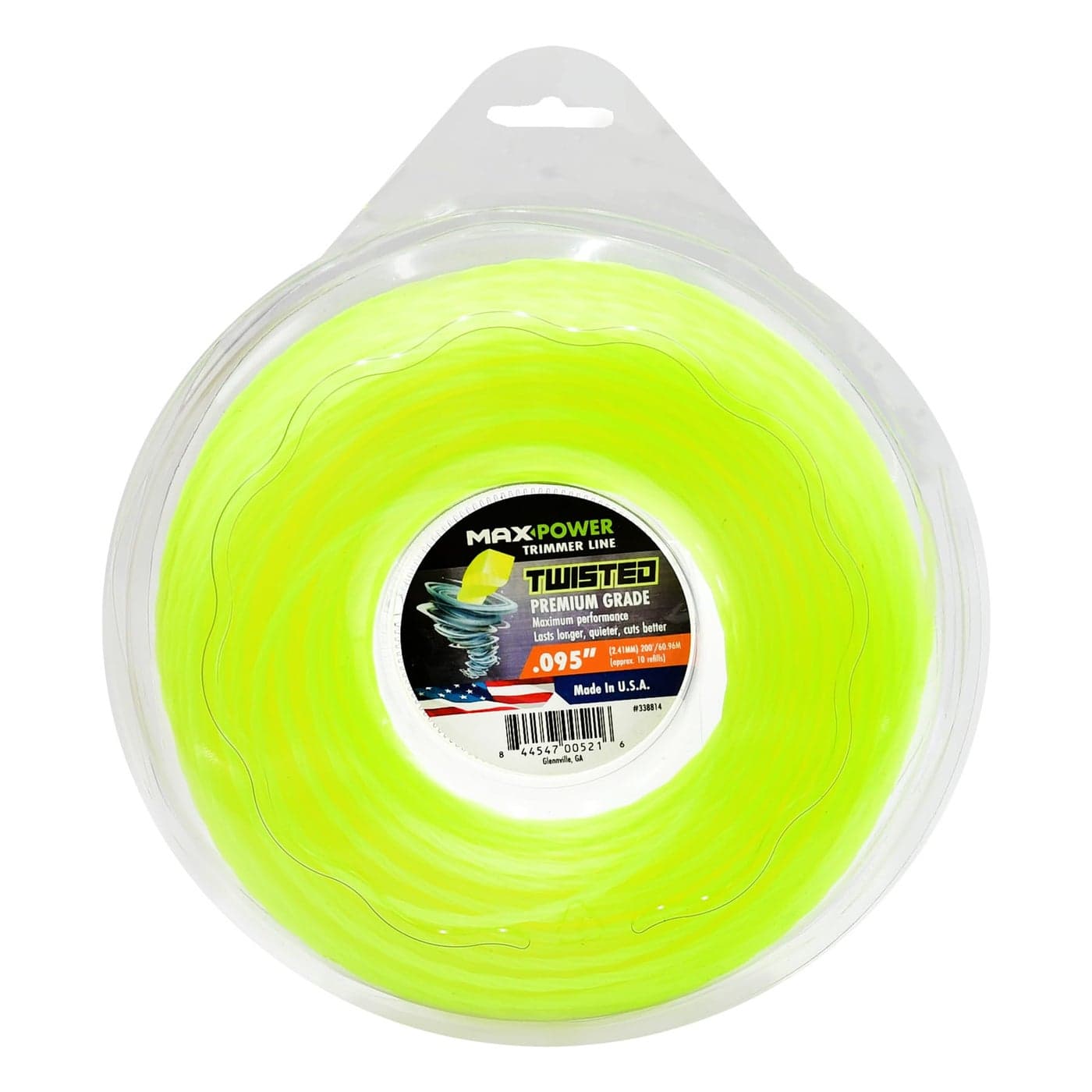 MaxPower 338814 0095Inch Premium Twisted Trimmer Line 200Foot Length