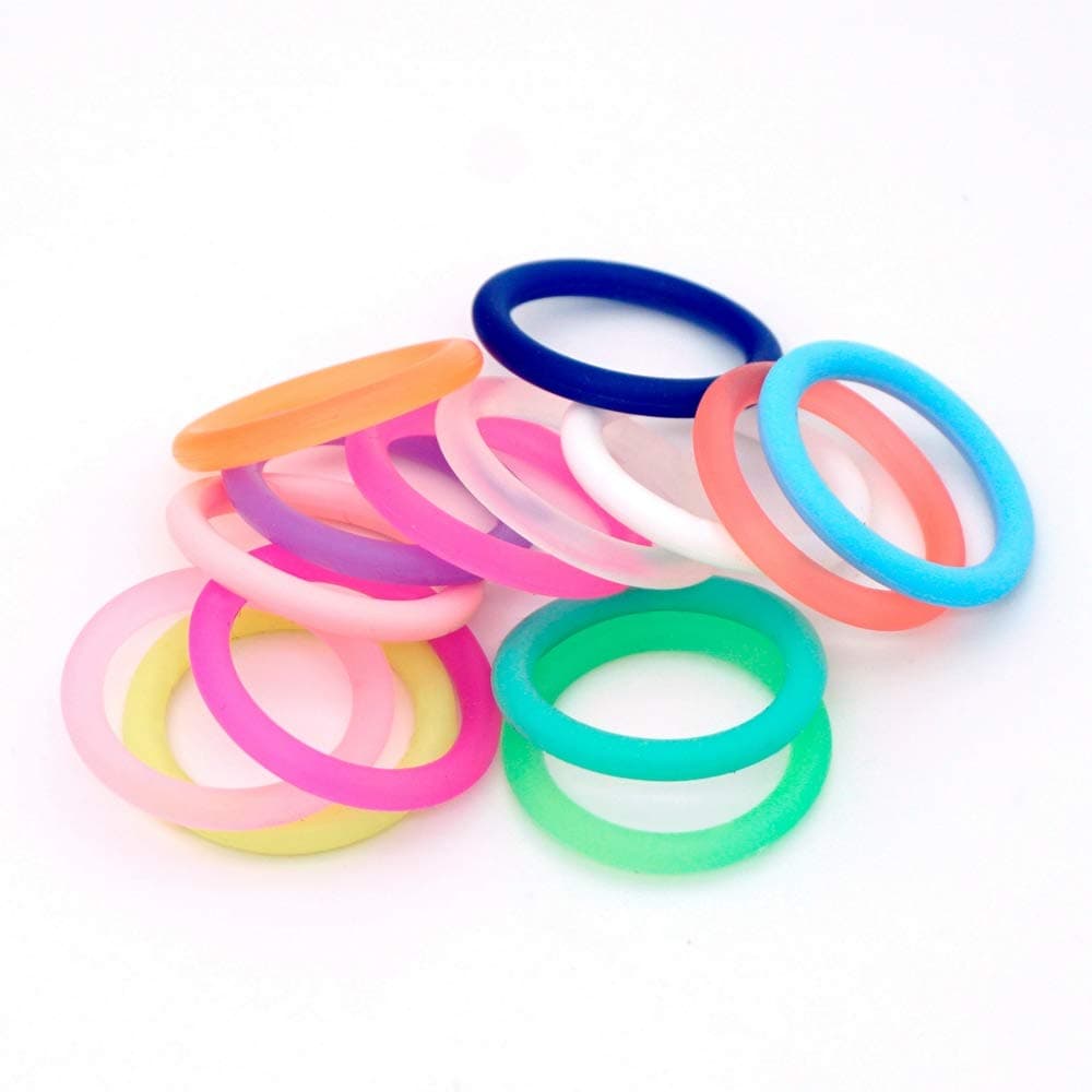 20Pcs Mix 14 Colors Safe Silicone O Ring Baby Silicone Pacifier Dummy Chain Adapter Holder O Ring Inner Size 215mm