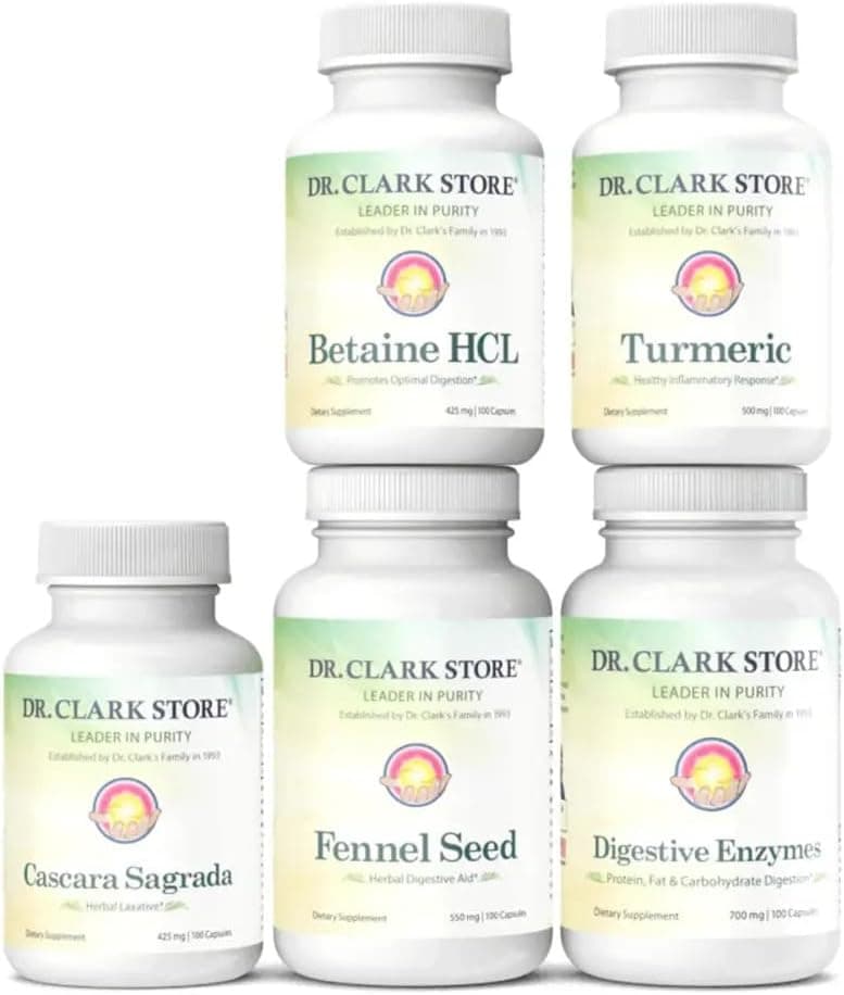 Dr Clark Digestive Aid Digestive Dietary Supplement Colon Cleanse Balances Intestinal Organisms and Promotes Nutrient Absorption 17 Days Cleanse