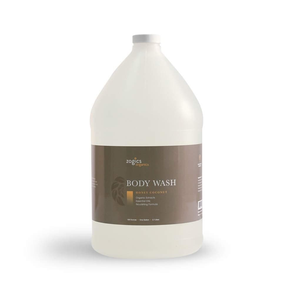Zogics Organics Body Wash Moisturizing Body Wash for Men and Women PlantBased Formula Made with Essential Oils Great as Body Wash Refill in Facilities Honey Coconut Scent 1 Gallon