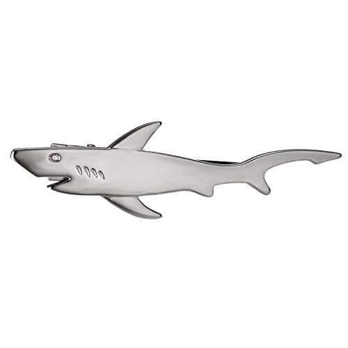 Yoursfs Grey Shark Tie Clips for Men Novelty Tie Accessories Novelty Tie Bars Great Present For Man