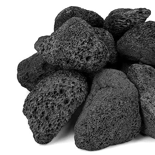 Mr. Fireglass Lava Rock Granules, 2.75"-5" Large Volcanic Lava Rock for for Fire Pits, Fire Bowls, Fire Table and Gas Log Sets, Decorative Landscaping, Indoor & Outdoor Fireplaces - 10 Pounds, Black
